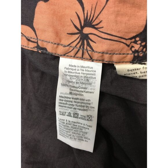 Mens Madewell Shirt Perfect Fit Floral Gray Orange Short Sleeve‎ Cottonm Size M - Picture 6 of 6